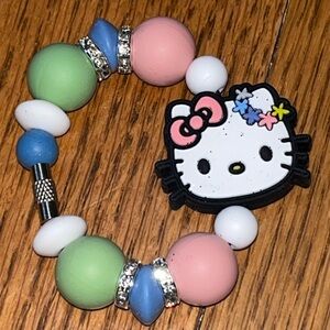 New iconic Hello Kitty sparkle Beaded Tumbler Stanley cup charm Bracelet
